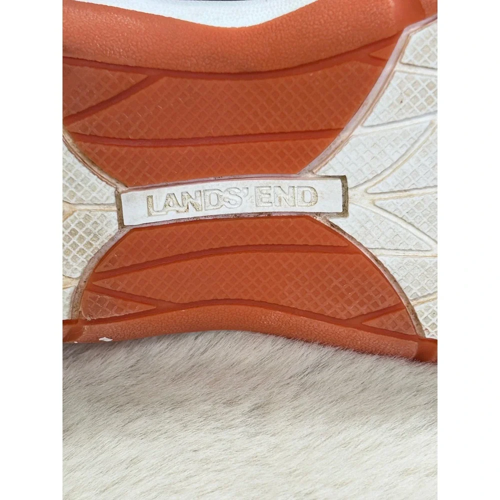 Lands End Kids Water Sandals Navy Orange Striped Mesh Closed Toe 11M‎ 528287